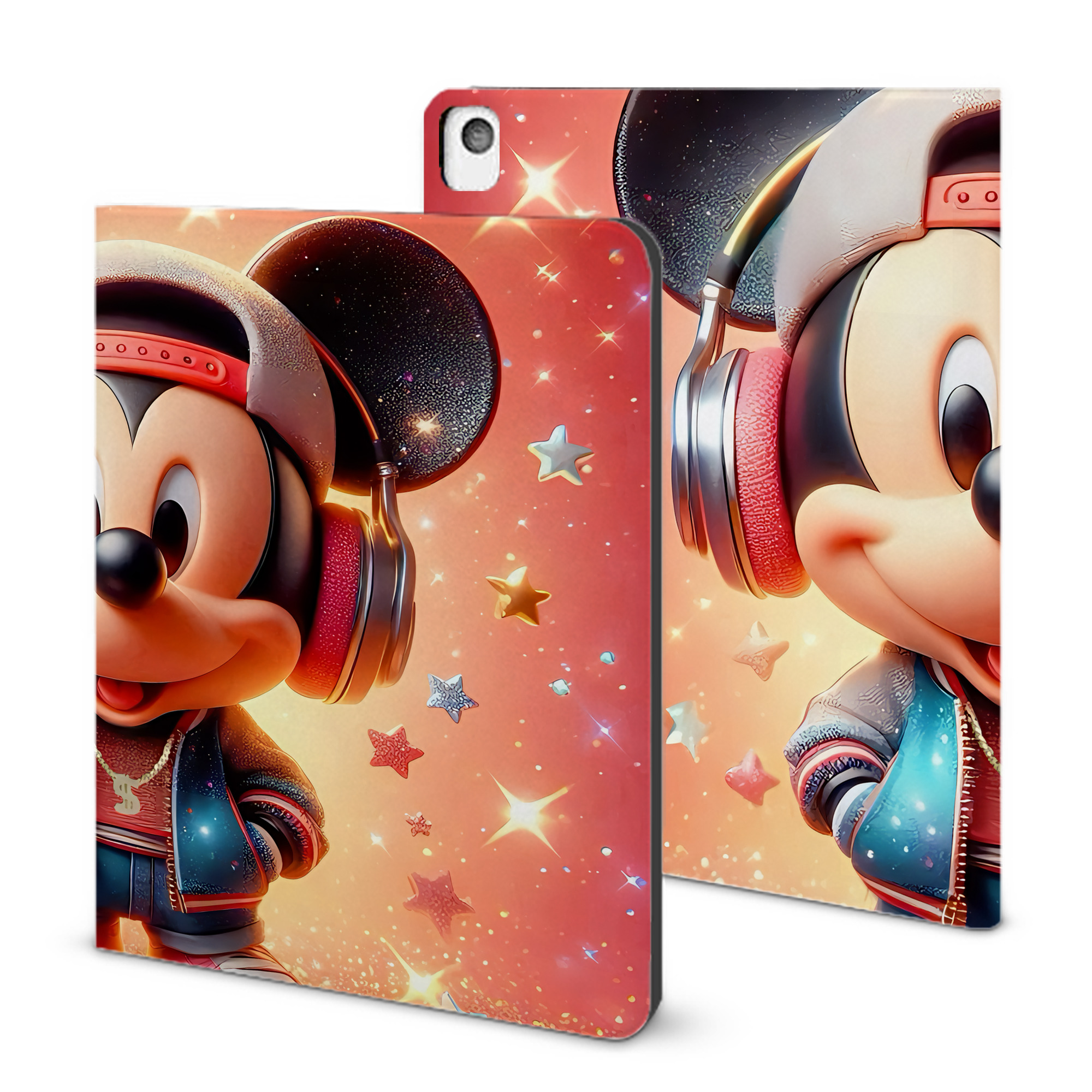 （画像用） ミッキーマウス Mickey Mouse IPadケース ペンホルダー付き ブックスタイルデザイン